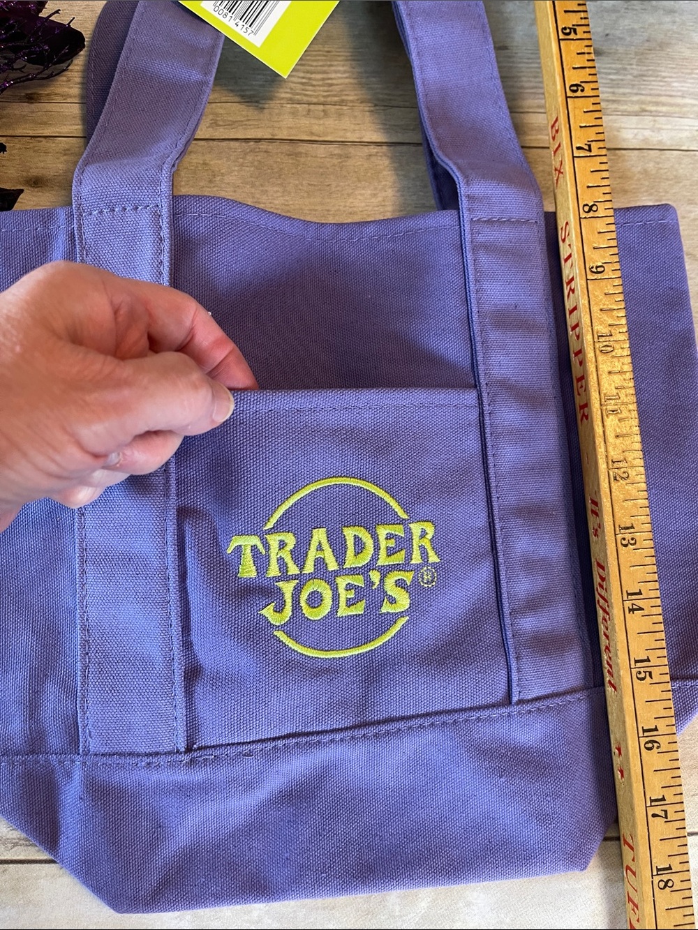 NWT Trader Joe's Halloween Limited Edition Canvas Mini Tote Lavender - Picture 7 of 10